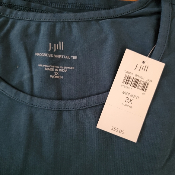J.Jill Progress Shirttail Tee Midnight Blue Short Sleeve - Picture 6 of 8